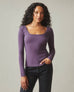 Women's Luxe Rib Square Neck Long Sleeve - Vintage Violet